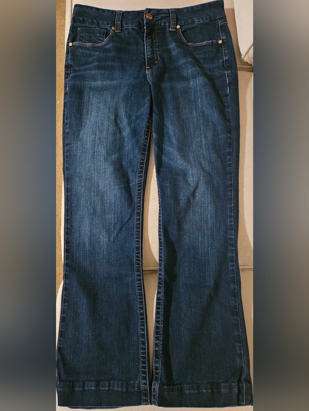 Seven7 Tummyless Slim Bootcut Jeans Challenger Dark Wash Stretch Size 16